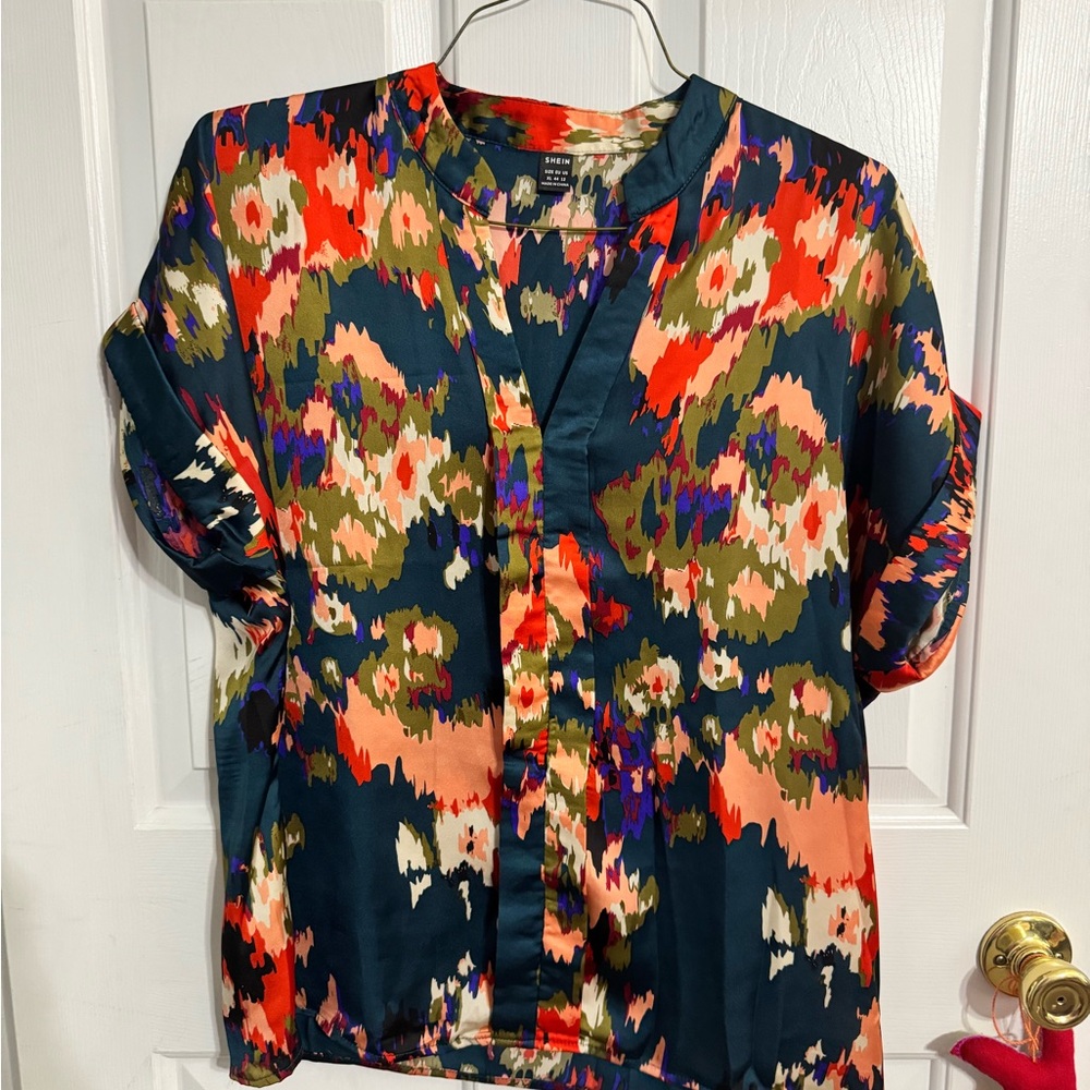 SHEIN Multicolor Abstract Blouse